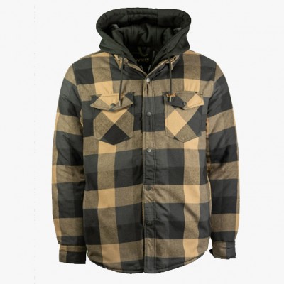 Quilted Flannel Jacket with Hood