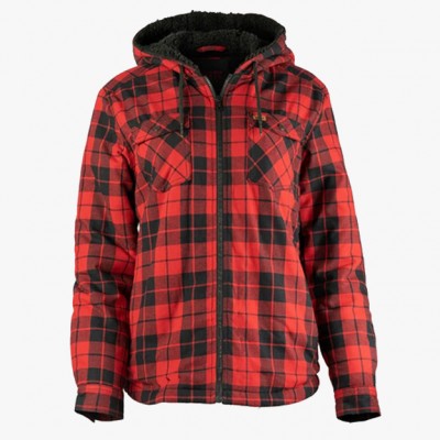 Ladies Flannel Jacket With Sherpa Lining