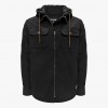 Stretch Canvas Jacket with Sherpa Lining and Hood